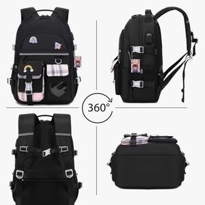 Stylish Black Backpack for Women/girls